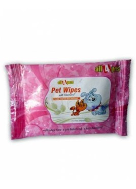 All4pets Pet Wipes With Vitamin E Helps Cleanse Skin and  Coat (10 wet wipes)